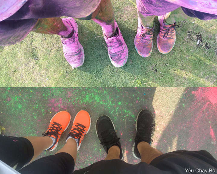 Giày trước và sau khi chạy 