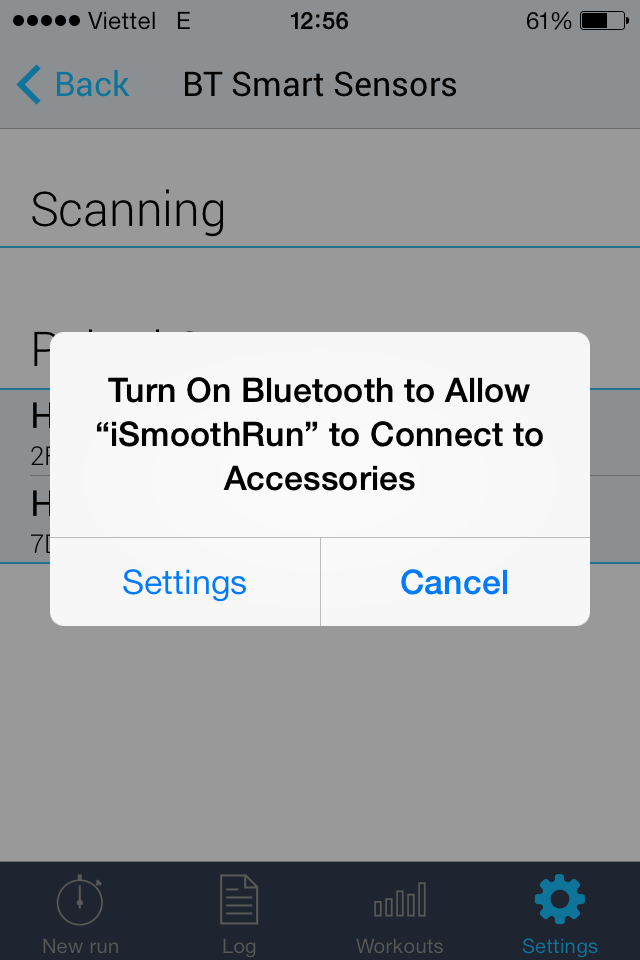 Thông báo yêu cầu mở Bluetooth nếu bạn quên