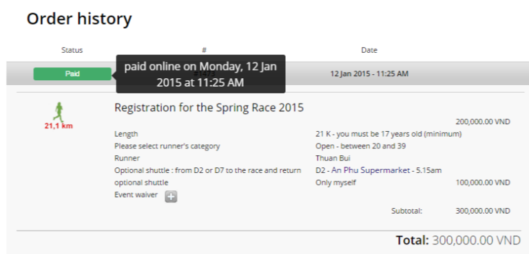 Nhớ đăng ký và thanh toán Spring Race 2015 trước thời hạn 15/01/2015