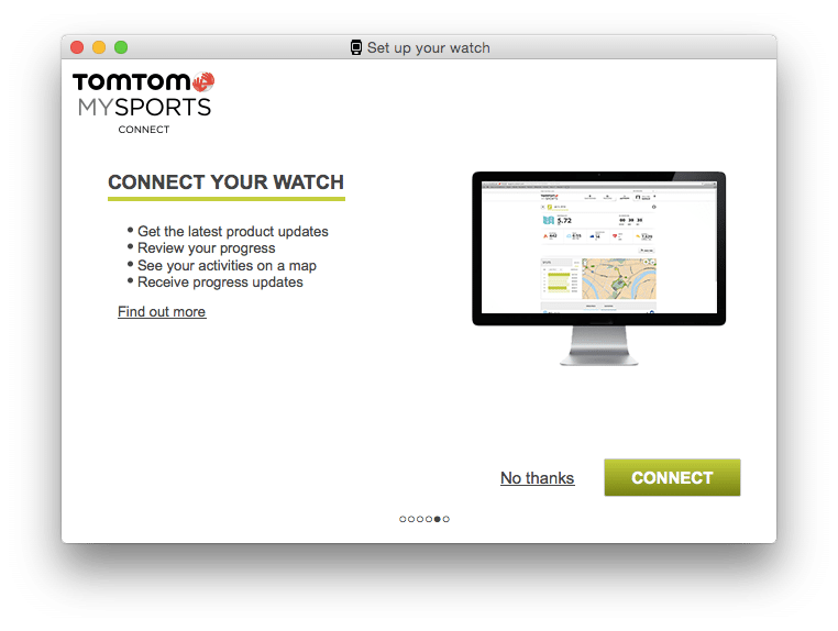 Bấm Connect để qua bước 4: Tạo tài khoản TomTom MySports