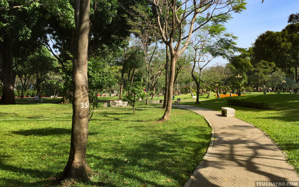 Tự do bung lụa buổi sáng ở công viên Gia Định - chay bo cong vien gia dinh 2