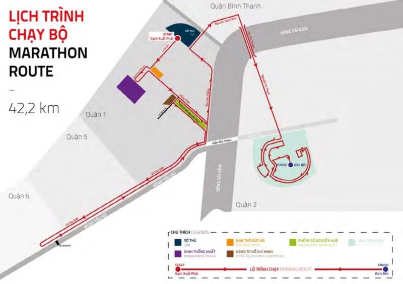 Đăng ký sớm giải chạy Ho Chi Minh City International Marathon 2017 để được giá thơm - lo trinh du kien hcmc international marathon 42k