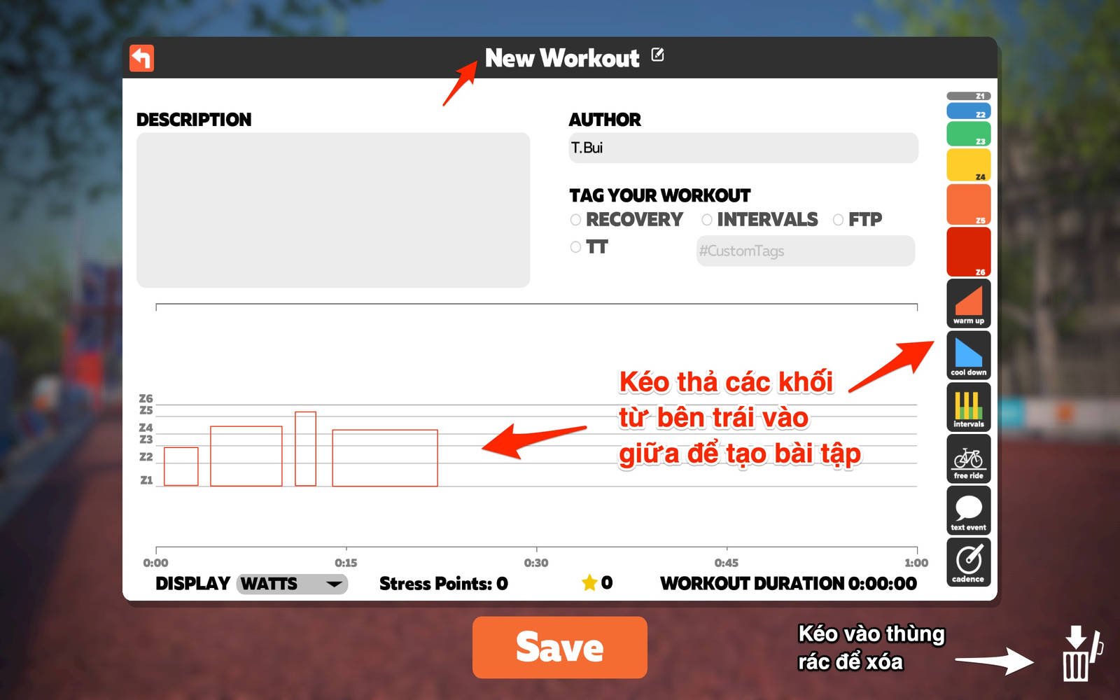 [Hướng dẫn Zwift] Tạo bài tập đạp xe Interval trên Zwift - tao bai tap custom workout zwift 3 1