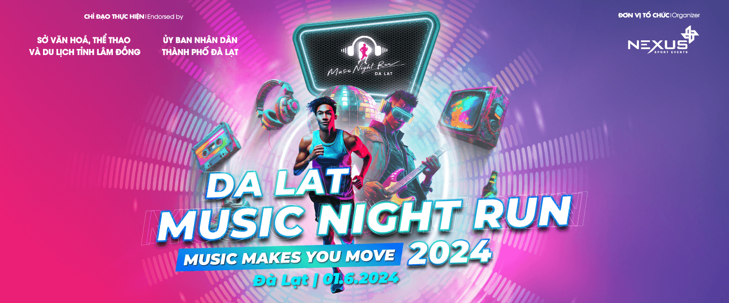 Đà Lạt Music Run 2024 - event da lat music night run 2024 banner