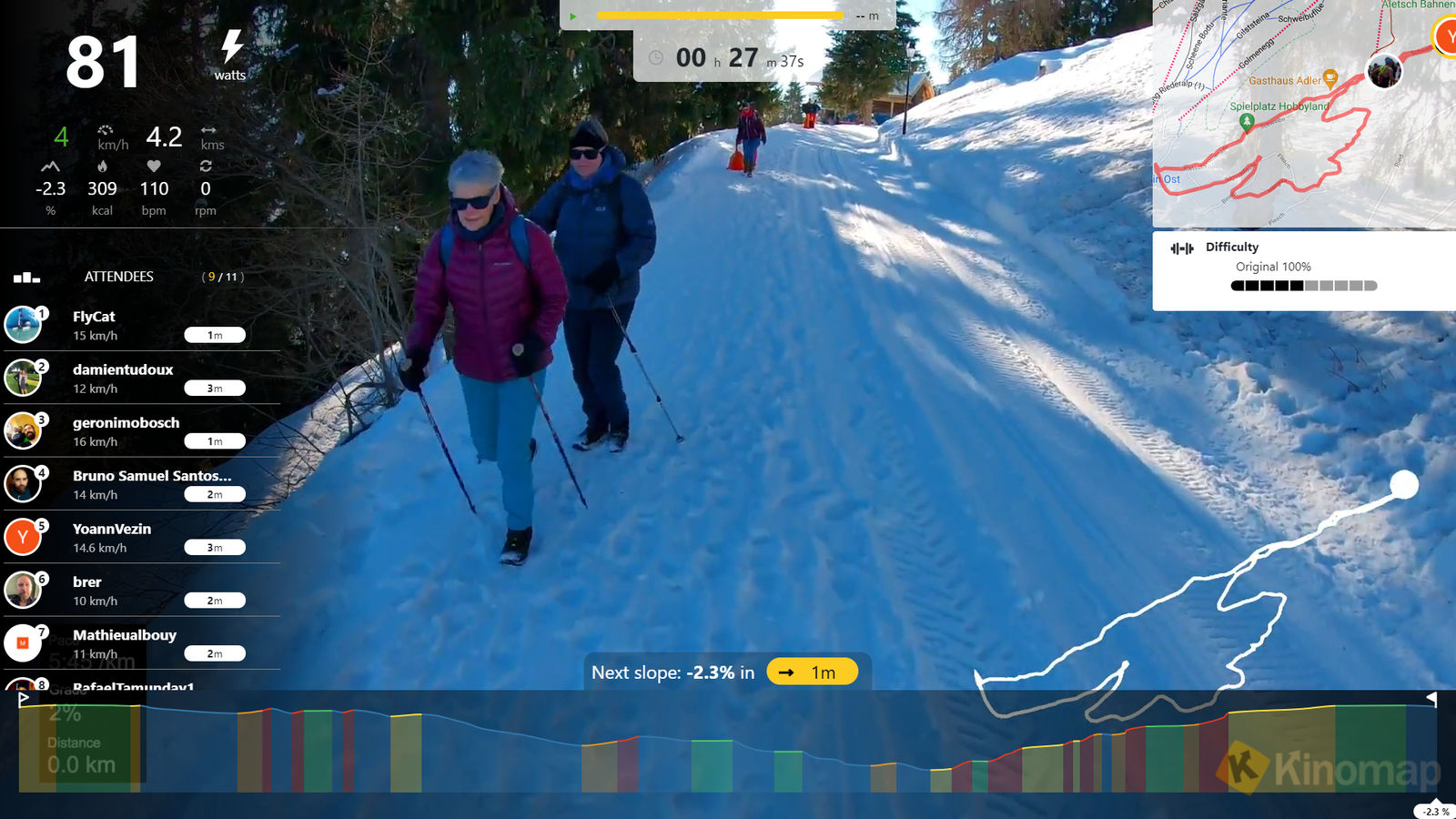 Hướng dẫn trải nghiệm chạy bộ trên máy theo video thực tế trên Kinomap - kinomap running video 5