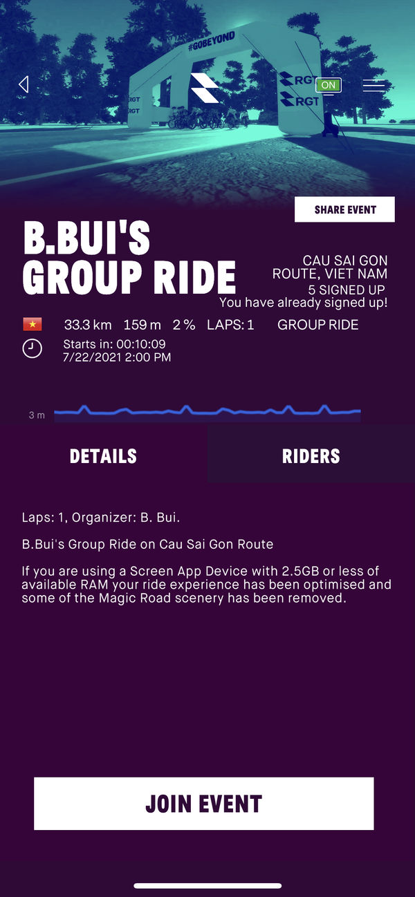 Đạp xe leo Cầu Sài Gòn trong mùa giãn cách với ứng dụng RGT Cycling - rgt cycling app dap nhom 1