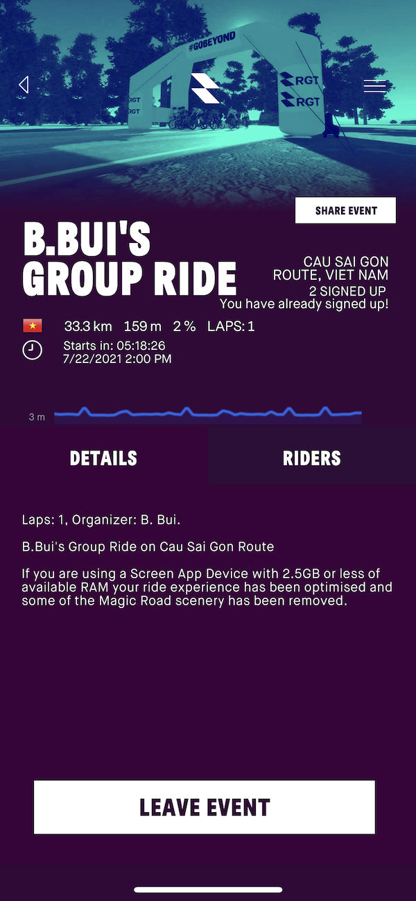 Hướng dẫn tham gia sự kiện đạp xe trên RGT Cycling - tham gia su kien rgt cycling 4