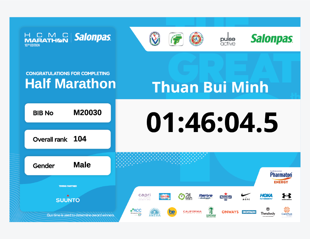 Kí sự HCMC Marathon 2023 - Lập PR 21K mới, mừng 10 năm chạy bộ - ket qua hcmc marahton 2023