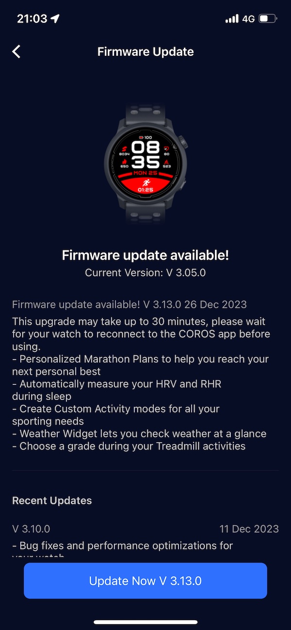 Coros Pace 2 nay đã có thêm tính năng Trail Run / Hike / Ski và HRV - coros pace 2 update firmware 2